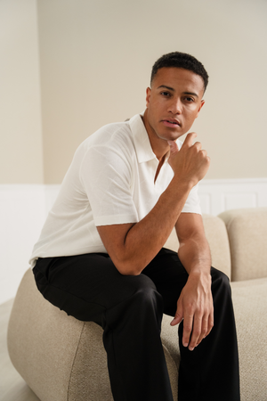 Atlas strukturiertes Polo - Weiß