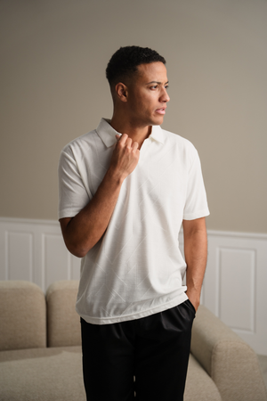 Atlas strukturiertes Polo - Weiß