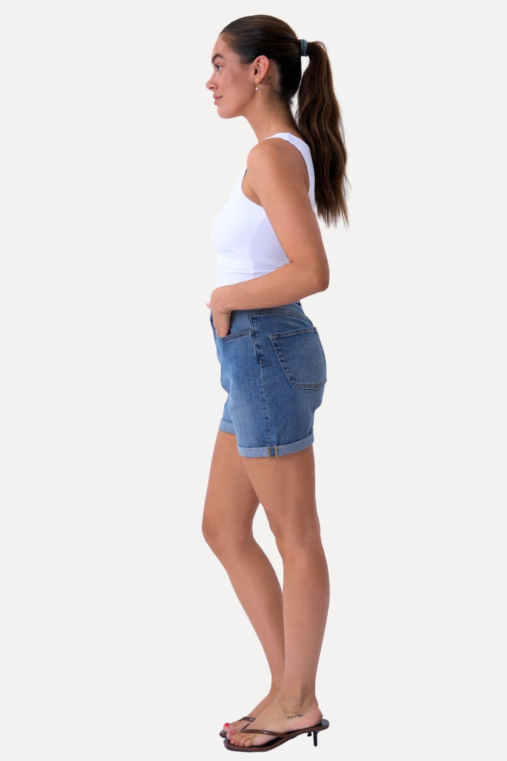 The Original Performance Denim Shorts - Mittelblau Denim (Frau)