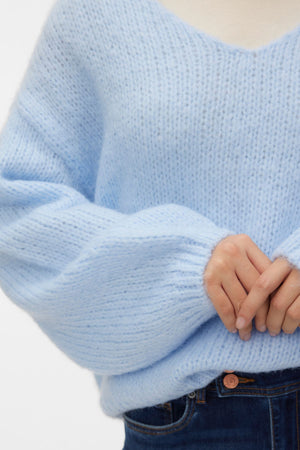 Vielleicht 2-Wege-Pullover mit V-Ausschnitt – Kaschmirblau