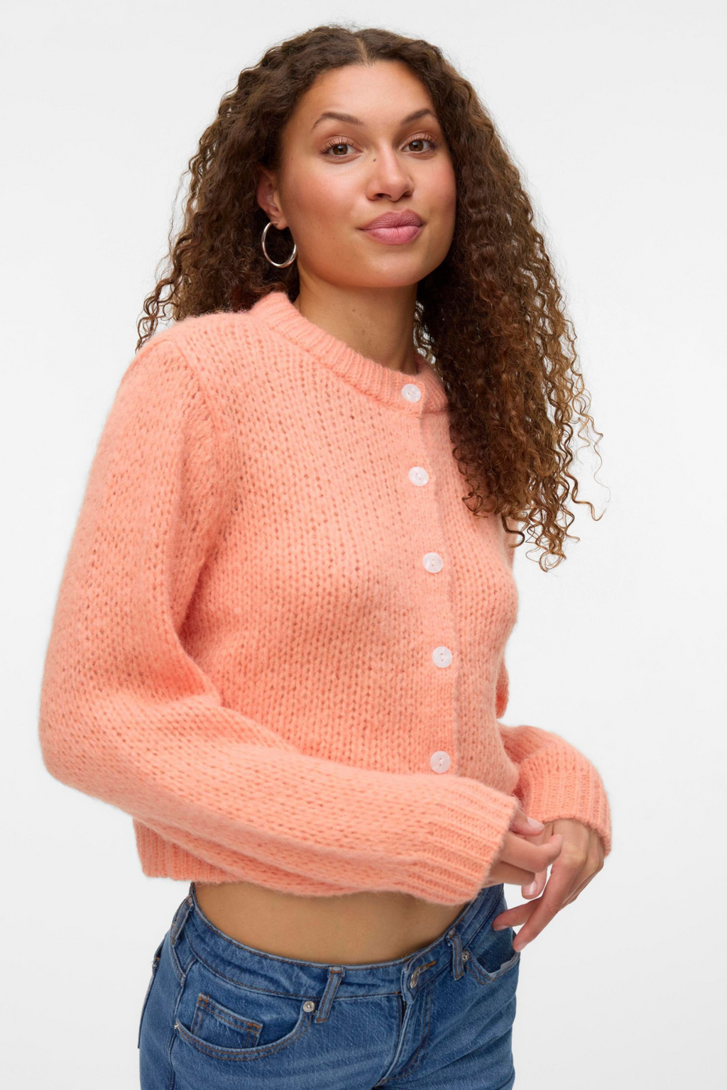 Wilo O -Neck -Strickjacke - Cantaloupe