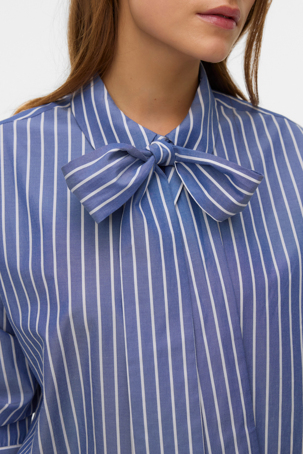 Islunn Bow Shirt – Dark Denim Snow White