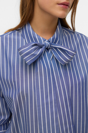 Islunn Bow Shirt – Dark Denim Snow White