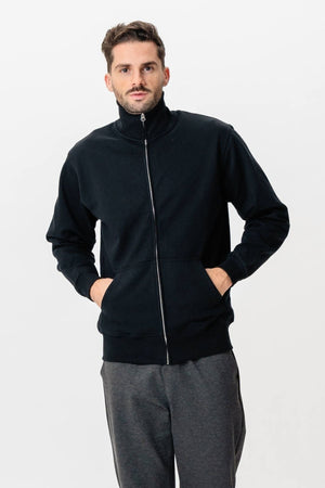 Sweatshirt Zip - Schwarz