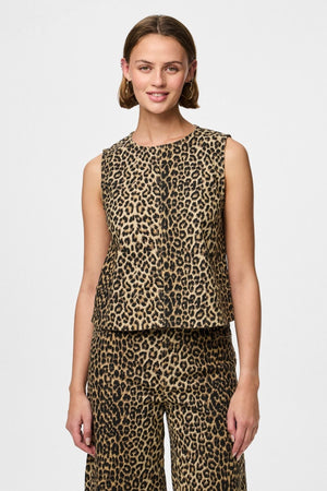 Salume Denim Top - Weißer Pfeffer Leo