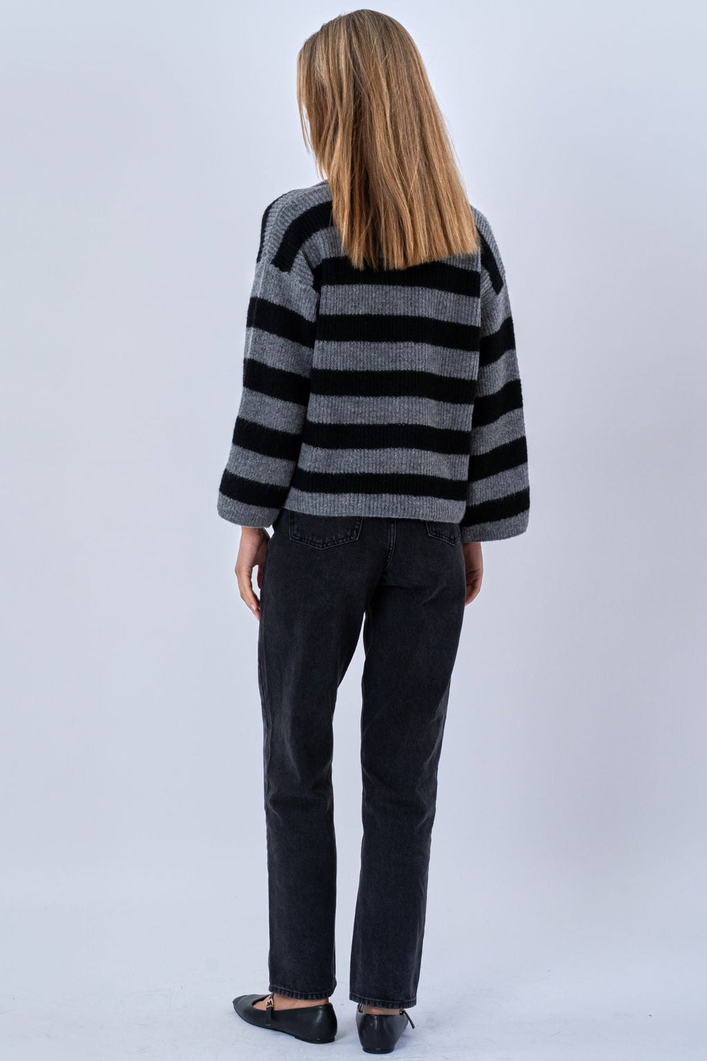 Josie Polo-Strick - Grau/Schwarz