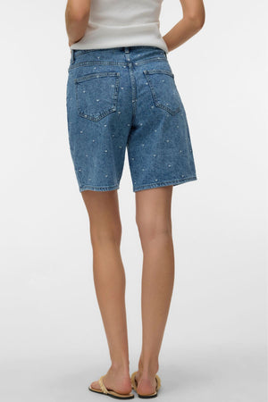 Tess Mr Long Denim Short – Mittelblauer Denim – Herz