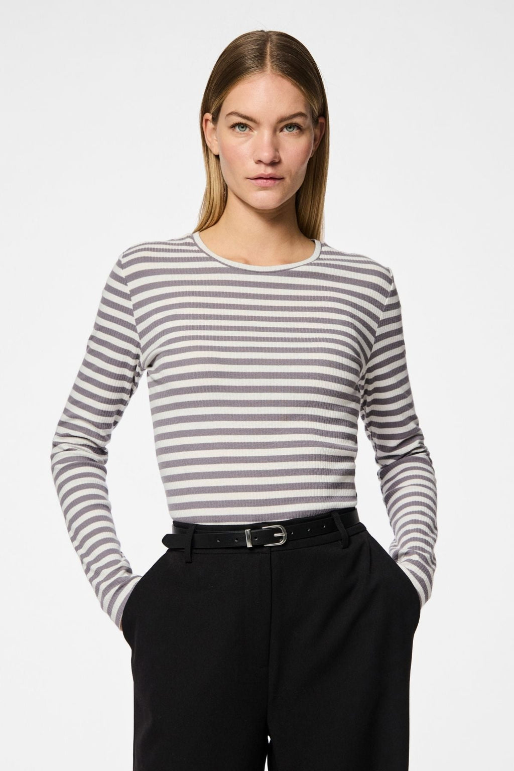 Myra Slim Gürtel - Schwarz Silber