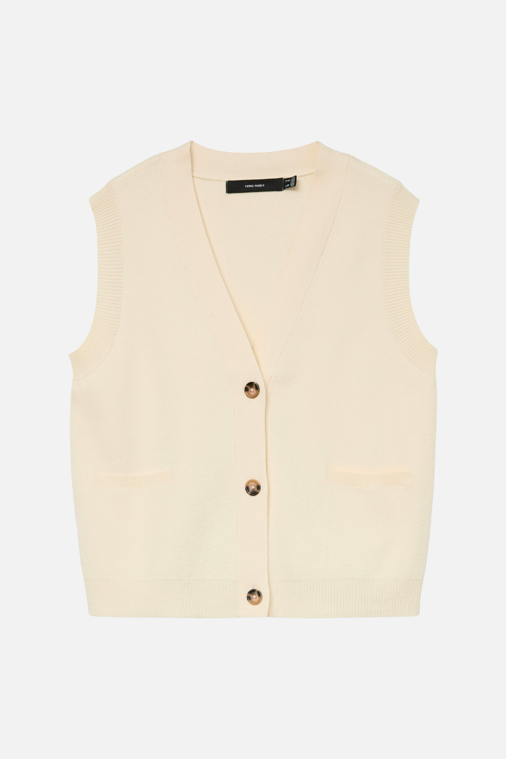 Saba V -Ausschnitt Button Weste - Birke