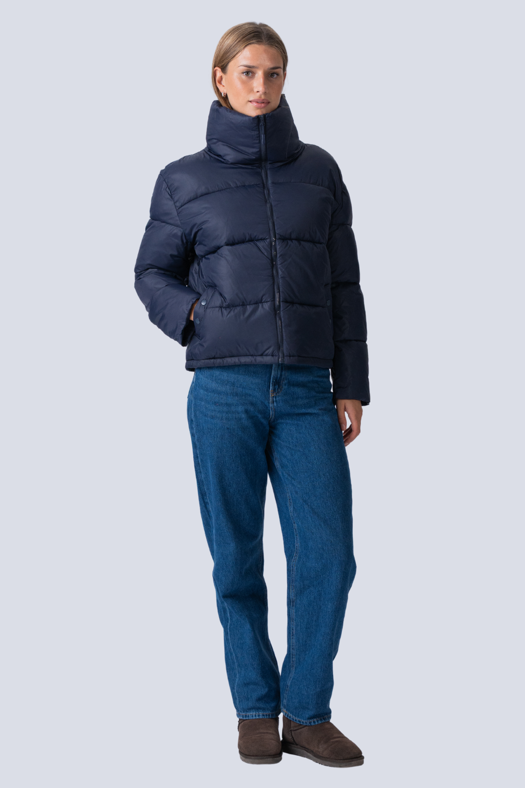 Kurze Pufferjacke - Marine