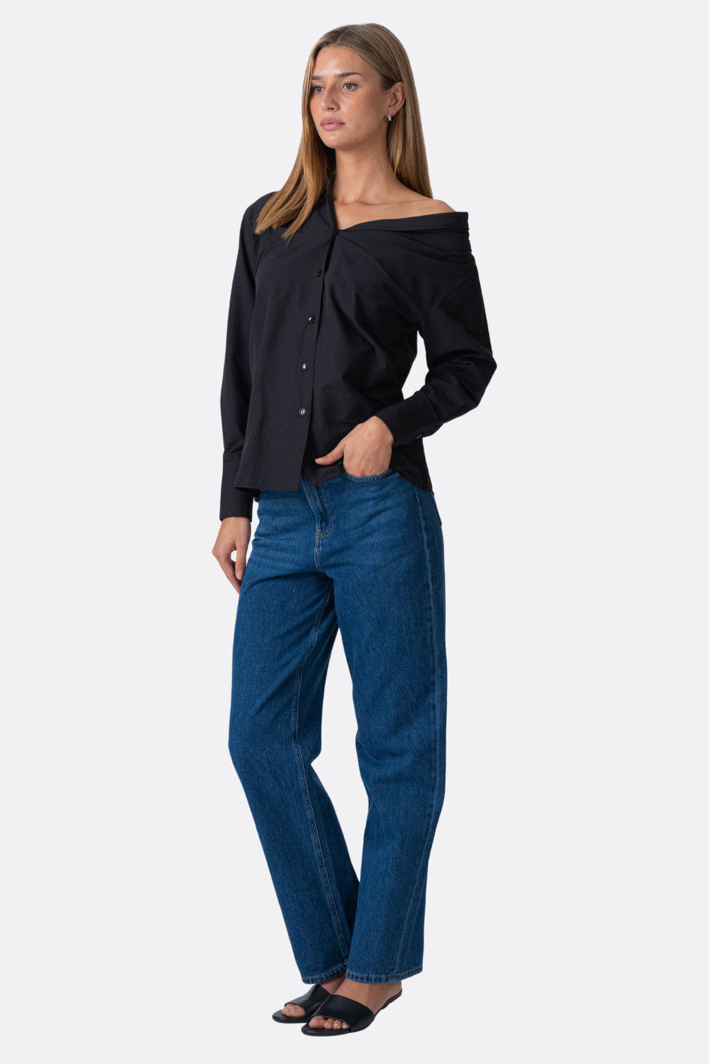 Serena Oversized Hemd - Schwarz