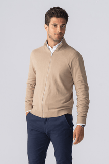 Pullover Zip Strickjacken - Sand