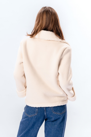 Shearling Kurzmantel - Chalk