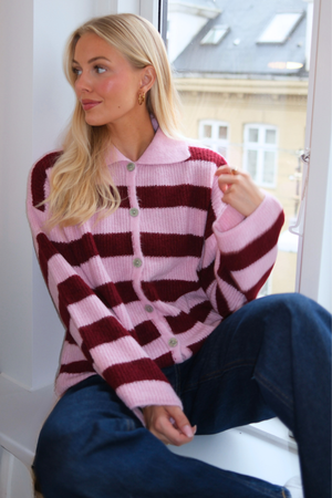 Josie Polo Knit – Rosa/Burgund
