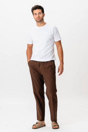 Leinen Pants - Kaffee