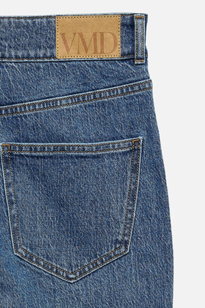 Tessa Wide Pocket Jeans - mittelblauer Denim