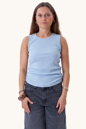 Kennedy O-Neck Top – Kaschmirblau
