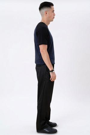 Basic Raglan T-Shirt-Schwarz-Navy