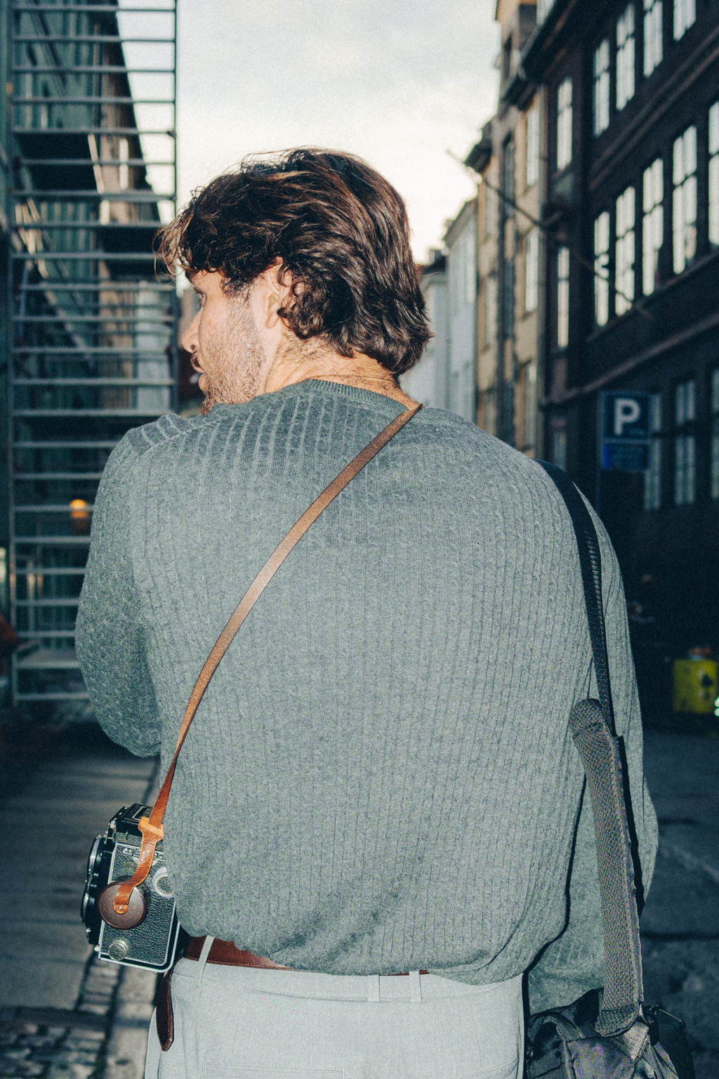 Pullover -Kabel -Strick - Holzkohle Melange