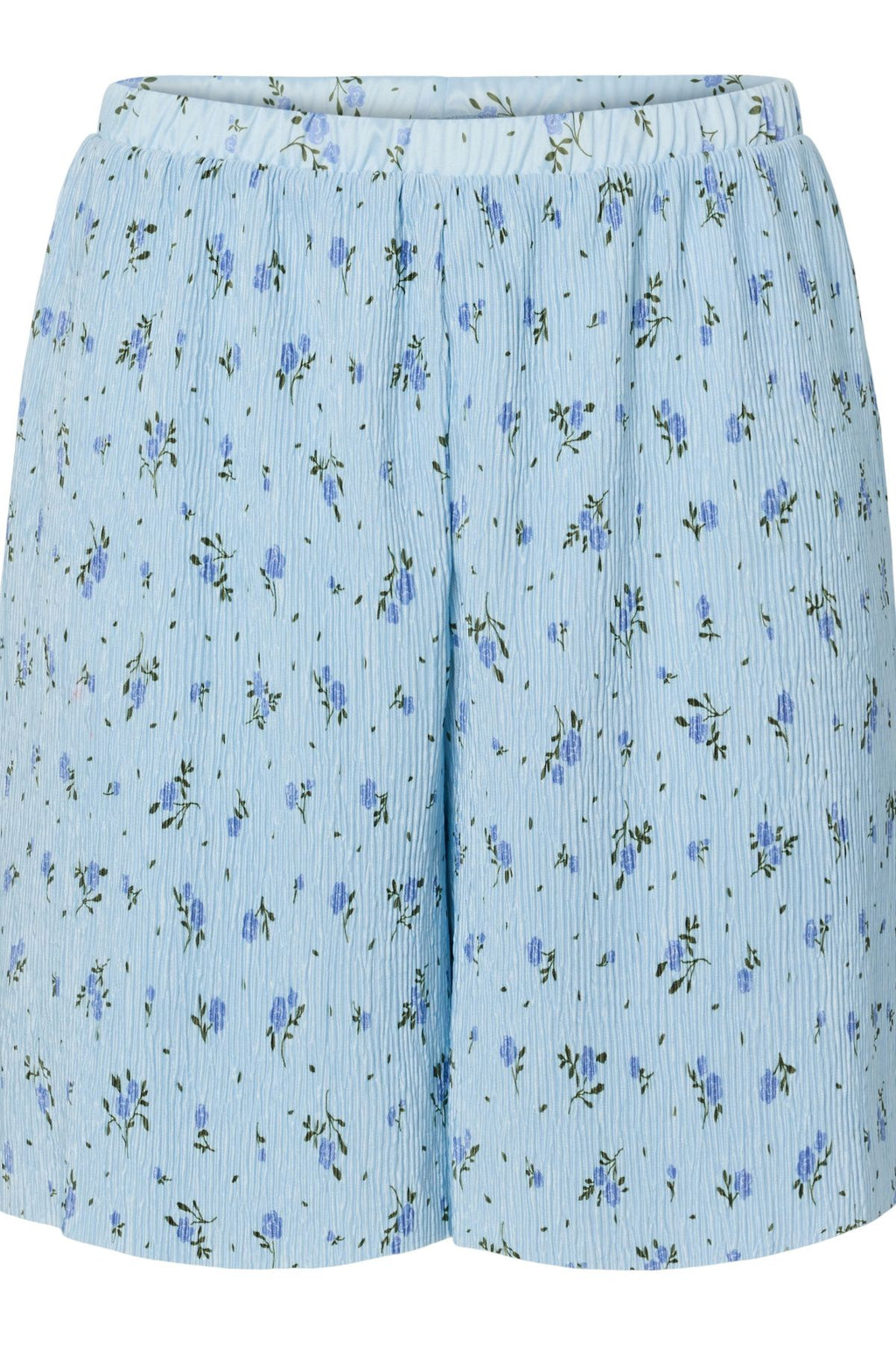 Flora mit hoher Taille Shorts - Kaschmirblau-blaue Blumen
