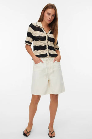 Villa Bermuda Denim Shorts - Ekru