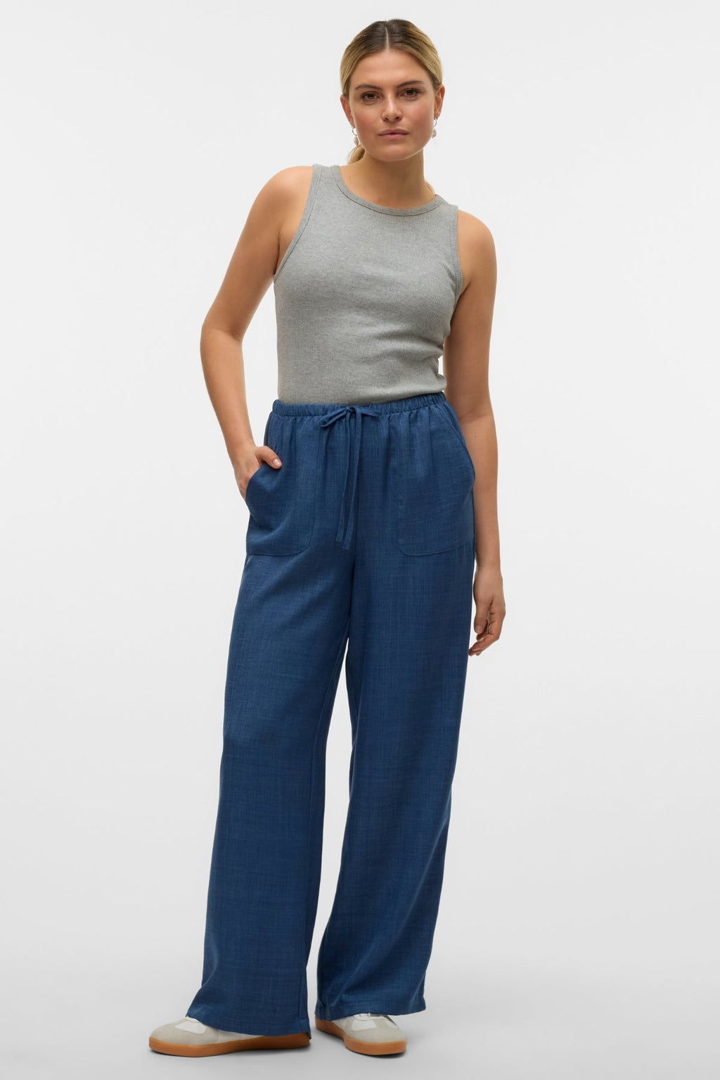 Melaney Loose Pant – Dark Denim Melange
