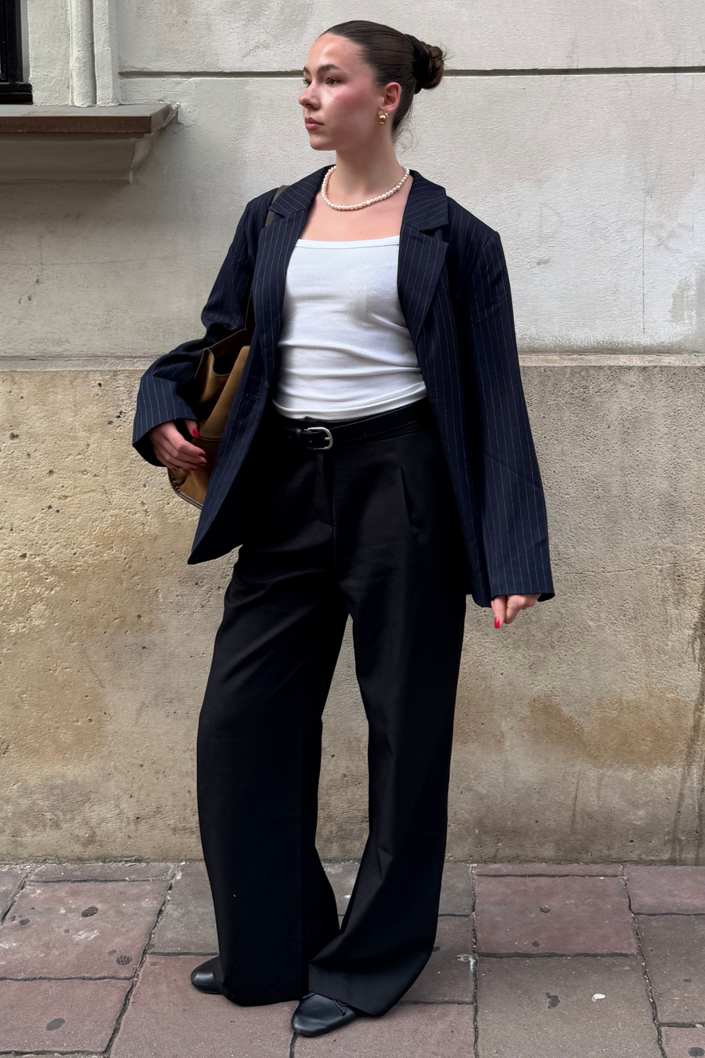 Oversized Blazer - Navy Nadelstreifen