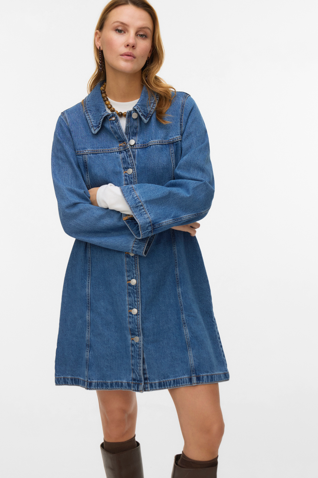 Kurzes Jeanskleid von Findo – Mittelblauer Denim