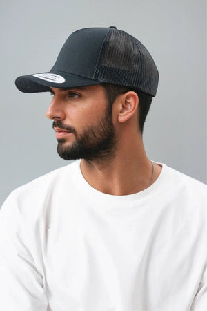 Retro Trucker Cap - Schwarz