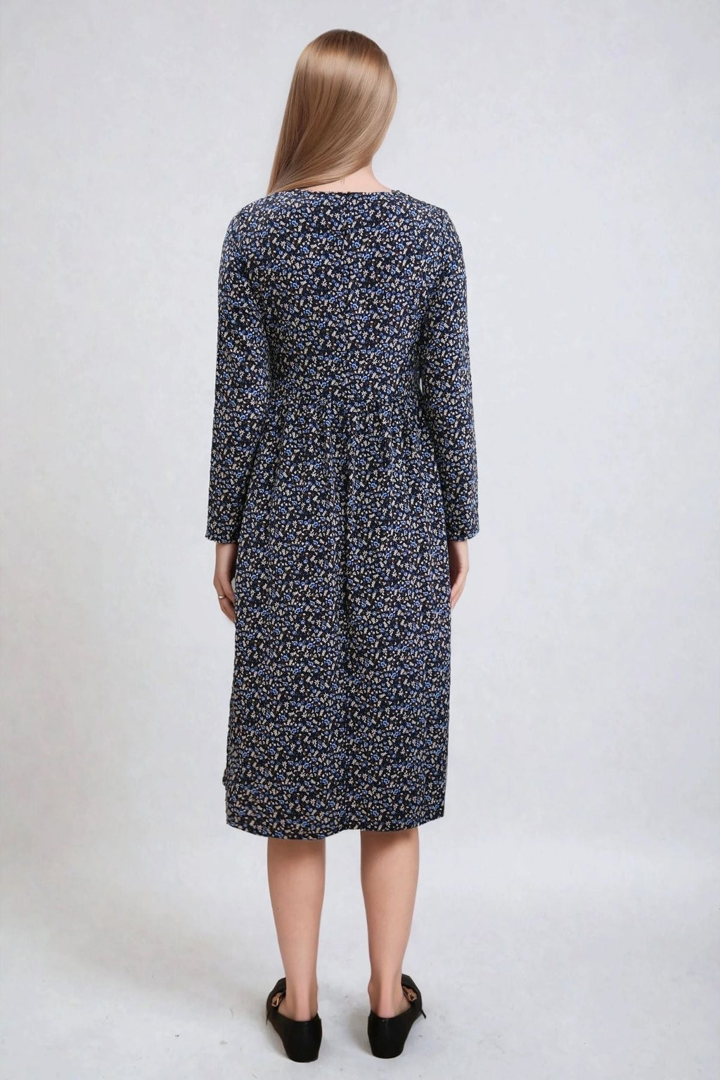 Nadia Midi Kleid - schwarzblütig