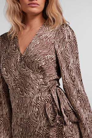 Julia Wrap Kjole - Chicorée Kaffee