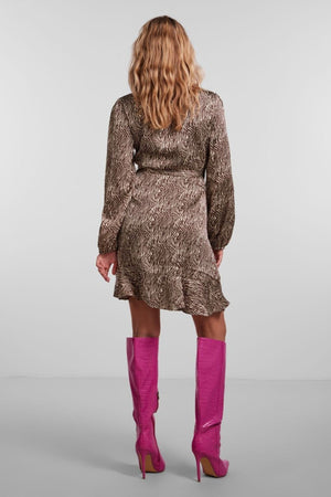 Julia Wrap Kjole - Chicorée Kaffee