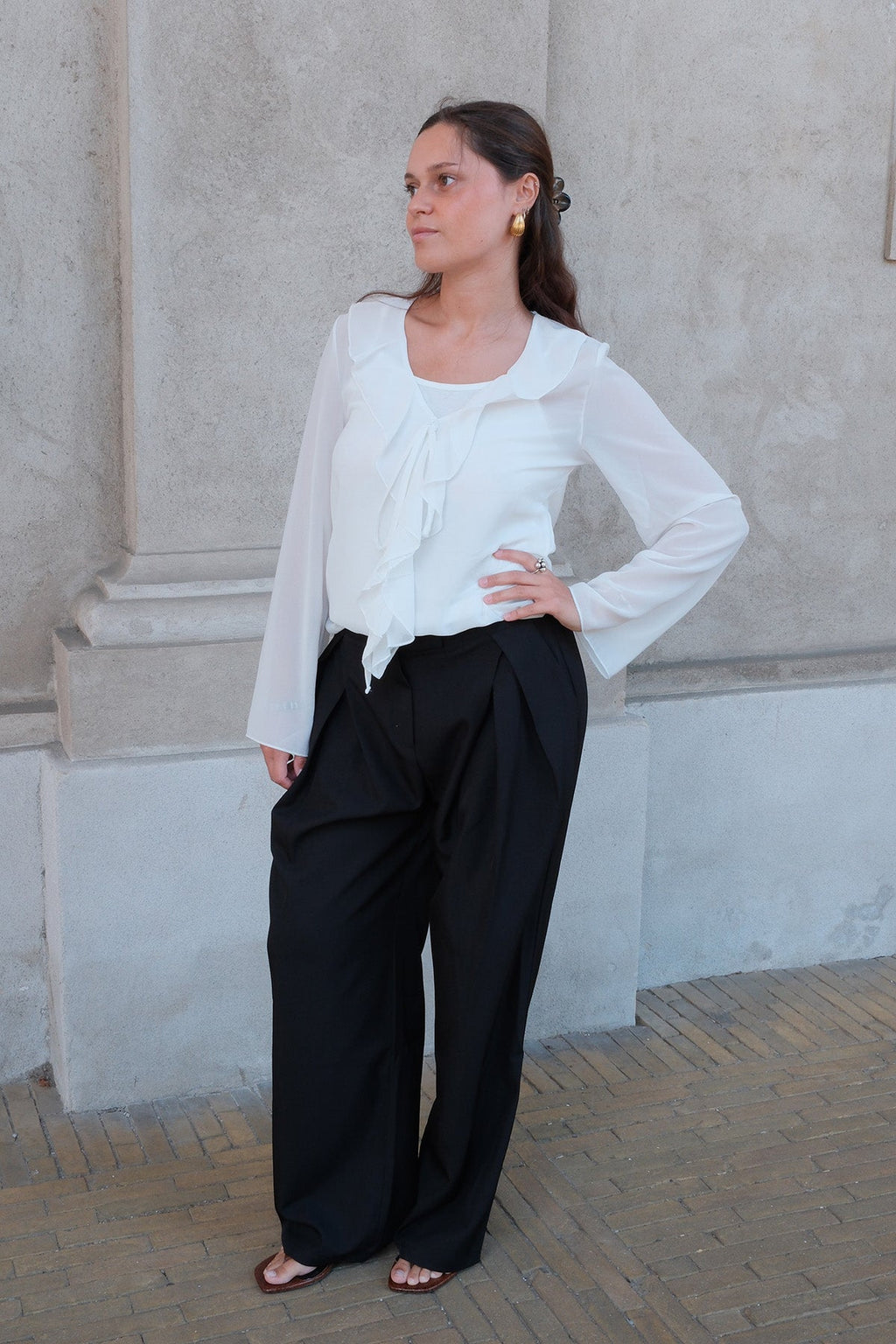 Alba-Bluse – gebrochenes Weiß