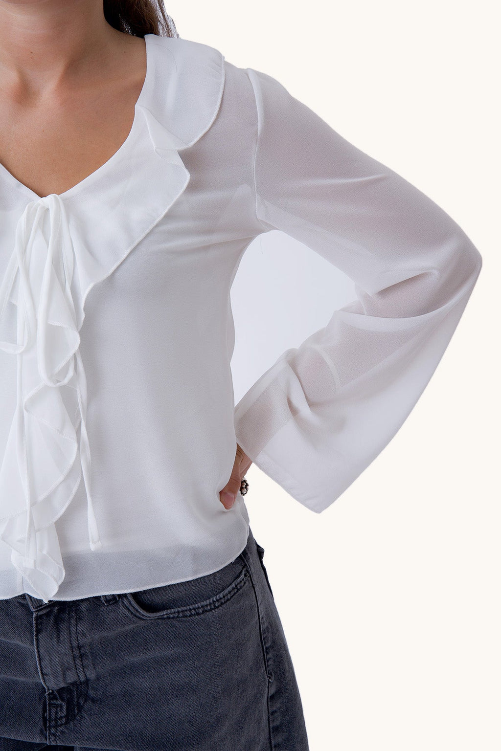 Alba-Bluse – gebrochenes Weiß