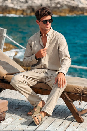 Leinen Pants - Sand