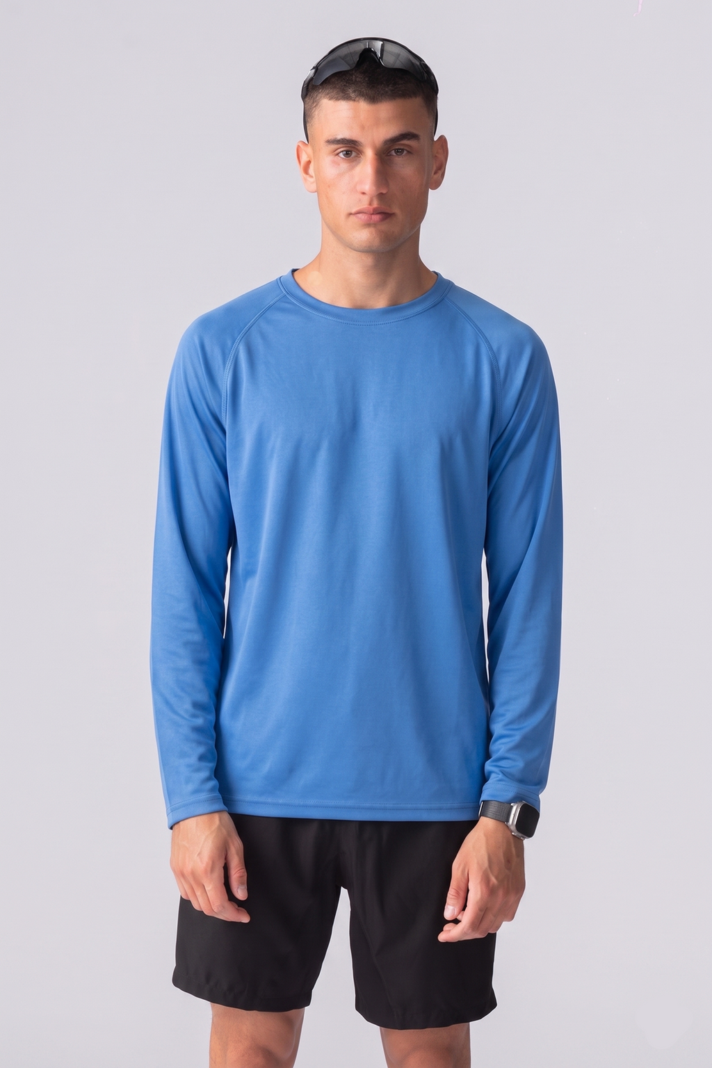 Langarmes Trainingst-Shirt-Blau
