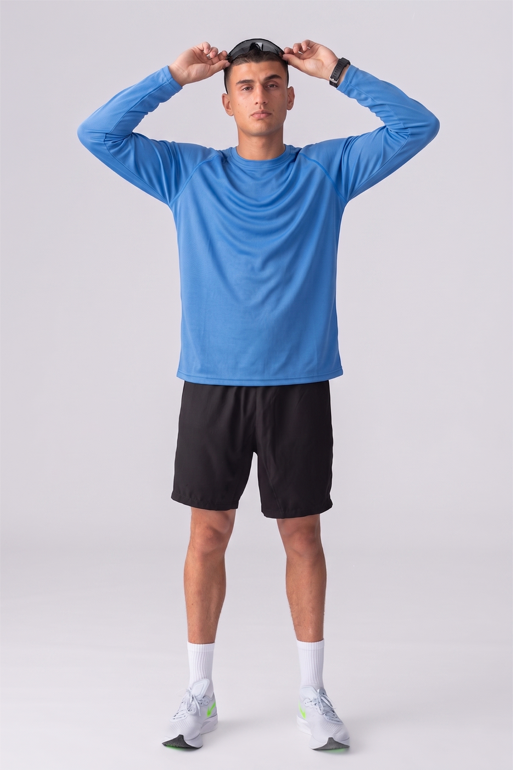 Langarmes Trainingst-Shirt-Blau
