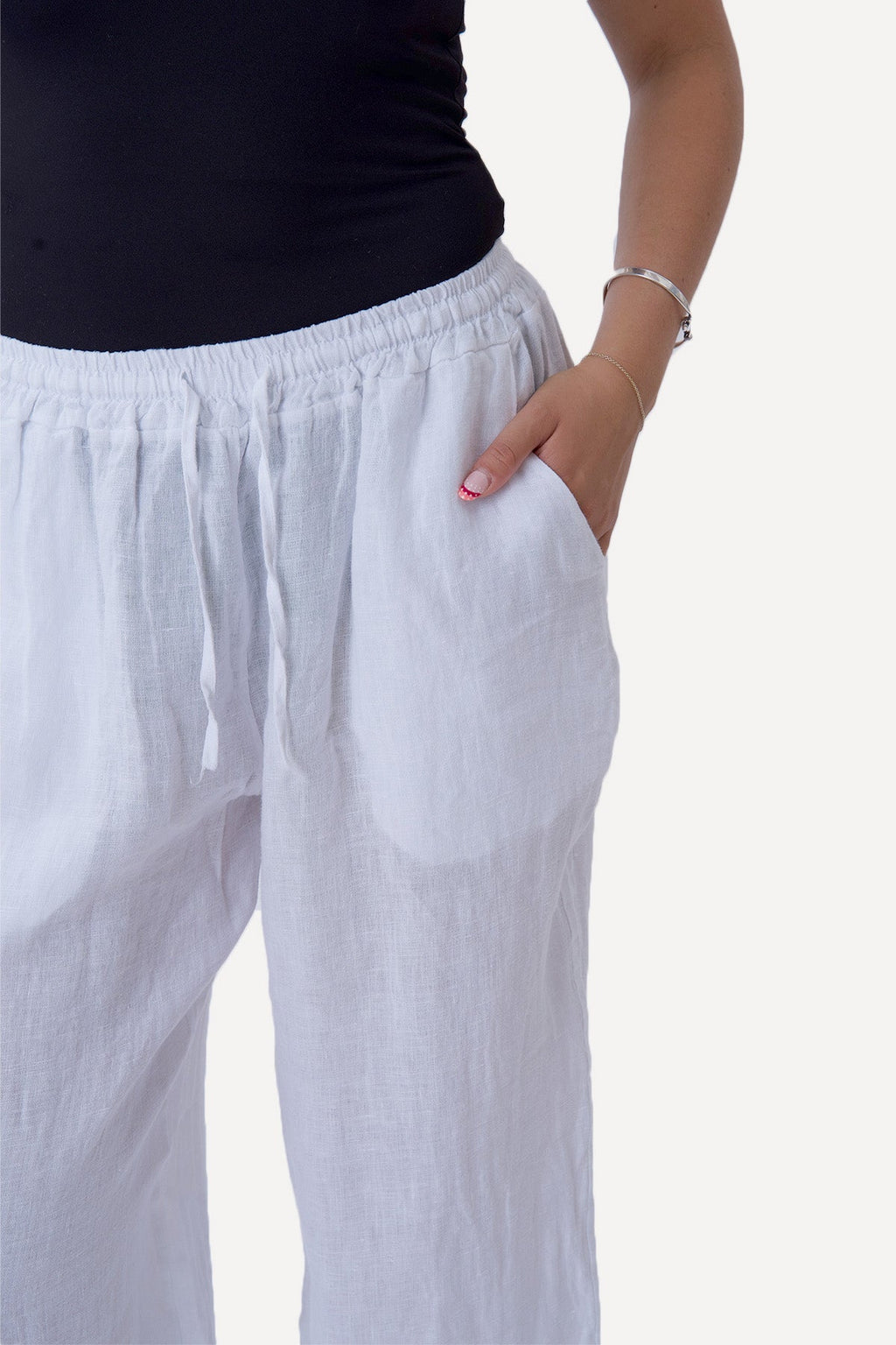 Astrid Leinen Pants - Weiß