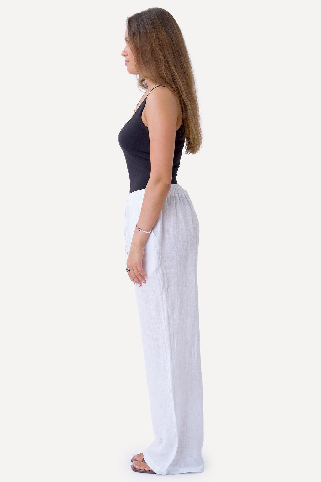 Astrid Leinen Pants - Weiß