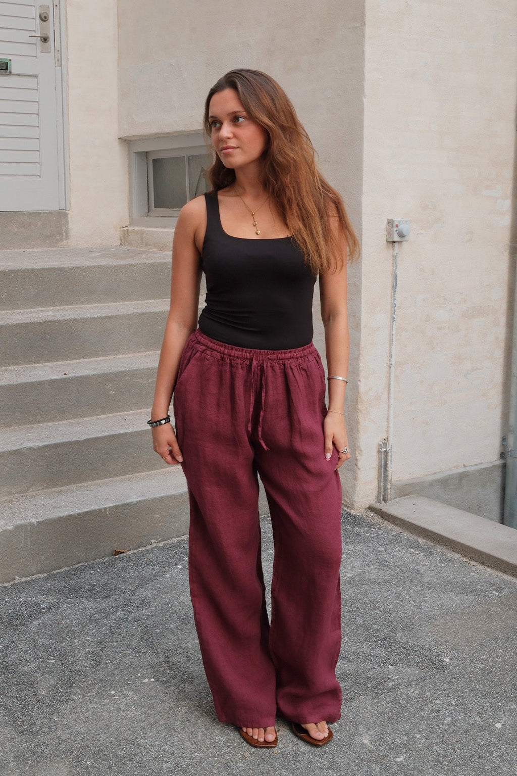 Astrid Leinen Pants - Rot