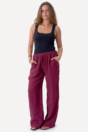 Astrid Leinen Pants - Rot