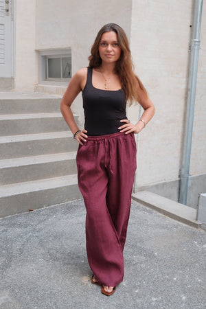 Astrid Leinen Pants - Rot