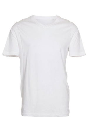 Basic T-Shirt mit V-Ausschnitt – Weiß