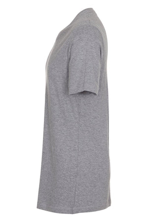 Basic T-Shirt mit V-Ausschnitt – Oxford Grey