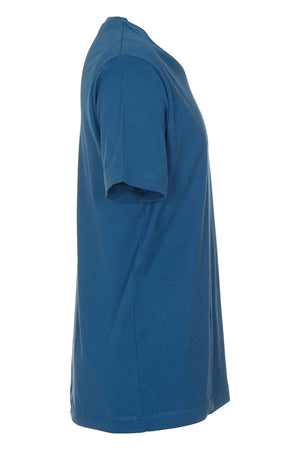 Basic T-Shirt mit V-Ausschnitt – Petroleumblau