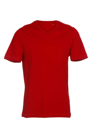 Basic T-Shirt mit V-Ausschnitt – Rot