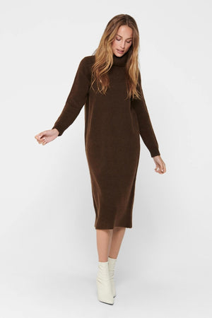 Brandie Roll Neck Dress - Chicorée Kaffee