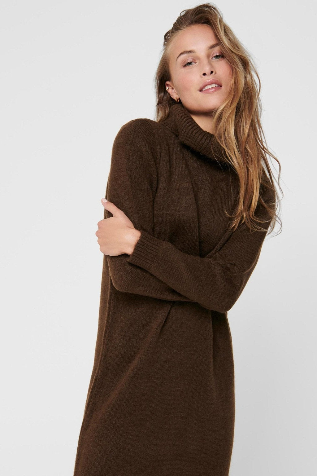 Brandie Roll Neck Dress - Chicorée Kaffee