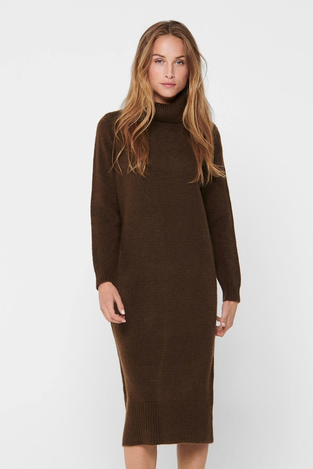 Brandie Roll Neck Dress - Chicorée Kaffee