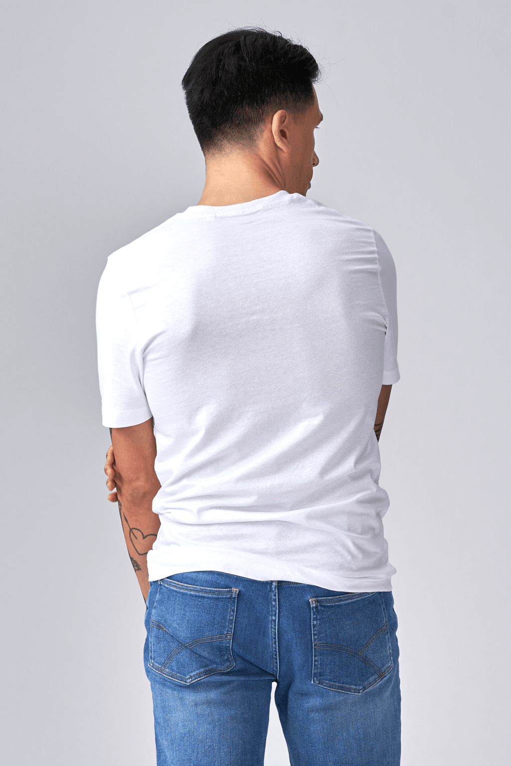 Basic Vneck T -Shirt - Weiß